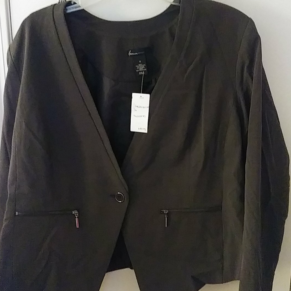 Lane Bryant Grey Button Dress Jacket